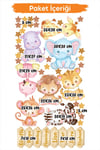 Hayvanları Tanıyorum İngilizce Sticker Seti, Çocuk Bebek Odası Eğitici Sticker Seti