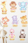Hayvanları Tanıyorum İngilizce Sticker Seti, Çocuk Bebek Odası Eğitici Sticker Seti