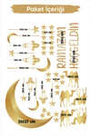 Hoşgeldin Ramazan Gold Detaylı Cam Duvar Sticker Seti