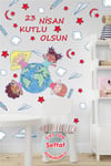Hoşgeldin Ramazan, Ramazan Ayı Temalı Eğitici ve Eğlenceli Sticker Seti ŞEFFAF Çift Yön Görünür