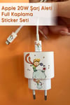 Iphone 20w Uyumlu Şarj Aleti Kaplaması - Küçük Prens Temalı Full Sarj Aleti Sticker 5 Parça 