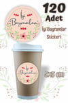 İyi Bayramlar Etiket Sticker Seti 3, Ramazan Kurban Bayramı Stickerı Yuvarlak 