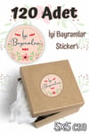 İyi Bayramlar Etiket Sticker Seti 3, Ramazan Kurban Bayramı Stickerı Yuvarlak 