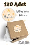 İyi Bayramlar Etiket Sticker Seti 4, Ramazan Kurban Bayramı Stickerı Yuvarlak 