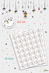 İyi Bayramlar Stickerı 48 adet Hediye Paketi Bayram Tebrik Stickerı Sudan Etkilenmez Folyo