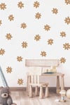 Kahve Papatyalar Çocuk Bebek Odası Duvar Sticker Seti