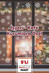 Kar Taneleri Sticker Seti 5 Li Paket 210 ADET - Tüm Yüzeyler Yeni Yıl Kar Taneleri İş yeri Süsleme