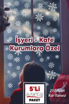 Kar Taneleri Sticker Seti 5 Li Paket 210 ADET - Tüm Yüzeyler Yeni Yıl Kar Taneleri İş yeri Süsleme