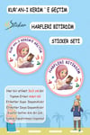Kur'an a Geçtim Kız Çocuk Harfleri Bitirdim 60 Adet 3x3 Sticker Seti