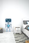 Mavi-Gri Robot Adam Sticker-Çocuk Bebek Odası Sticker