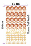 Minik Aslan Ay ve Yıldızlar Çocuk Bebek Odası Duvar Sticker Seti