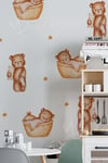 Minik Uykucu Ayıcıklar Çocuk Odası Cam Duvar Sticker Seti
