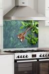 Mutfak Ocak Arkası Tahta Kaşık Desenli Laminasyonlu Sticker(60x70