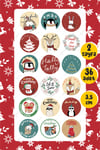 Mutlı Yıllar Sticker 3,5 cm 36 Adet - Suya Dayanıklı Yeni Yıl Yılbaşı Sticker  MY3