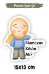 Namazını Kıldın mı? Sticker, Namaz kılma Hatırlatıcısı, Sevimli Anne Kız Figürü Namaz Teşviki
