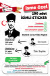 Okul Etiketi Kalem Defter Etiketi Atatürk ve Bayrak Temalı Özel Isim Yazılabilen Etiket - 190 Adet