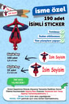 Okul Etiketi Kalem Defter Etiketi Özel Isim Yazılabilen Etiket Spiderman Ters - 190 Adet