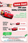 Okul Etiketi Kalem Defter Etiketi Özel Isim Yazılabilen Etiket Cars 190 Adet