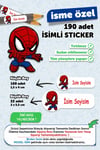 Okul Etiketi Kalem Defter Etiketi Özel Isim Yazılabilen Etiket Minik Spiderman - 190 Adet