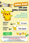 Okul Etiketi Kalem Defter Etiketi Pikachu Temalı Isim Yazılabilen Etiket - 190 Adet