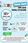 Okul Etiketi Kalem Defter Etiketi Sev Okulları Özel Isim Yazılabilen Etiket - 190 Adet Sev Okulu