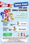 Okul Etiketi Kalem Defter Etiketi Sonic Temalı Isim Yazılabilen Etiket - 190 Adet