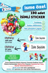 Okul Etiketi Kalem Defter Etiketi Süper Mario Temalı Özel Isim Yazılabilen Etiket - 190 Adet