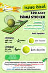 Okul Etiketi Kalem Defter Etiketi Tenis Temalı Isim Yazılabilen Etiket - 190 Adet