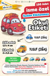 Okul Etiketi Kalem Defter isimli Etiket Isim Yazılabilen Arabalar - 190 Adet Özel Yeni Tasarım