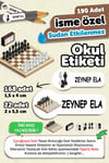 Okul Etiketi Kalem Defter isimli Etiket Isim Yazılabilen Satranç - 190 Adet Özel Yeni Tasarım