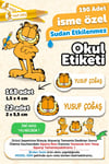 Okul Etiketi Kalem Defter isimli Etiket Isim Yazılabilen Garfield - 190 Adet Özel Yeni Tasarım
