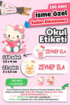 Okul Etiketi Kalem Defter isimli Etiket Isim Yazılabilen Hello Kety - 190 Adet Özel Tasarım