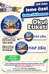 Okul Etiketi Kalem Defter isimli Etiket Isim Yazılabilen Ters Yüzlü - 190 Adet Özel Yeni Tasarım