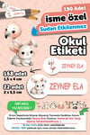 Okul Etiketi Kalem Defter isimli Etiket Isim Yazılabilen Tatlı Hayvanlar - 190 Adet Özel Tasarım