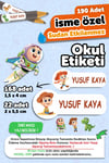 Okul Etiketi Kalem Defter isimli Etiket Isim Yazılabilen Oyuncak Hikayesi - 190 Adet Özel Tasarım