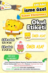 Okul Etiketi Kalem Defter isimli Etiket Isim Yazılabilen Sünger Dob - 190 Adet Özel Tasarım