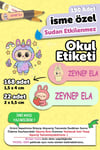 Okul Etiketi Kalem Defter isimli Etiket Isim Yazılabilen Labubo - 190 Adet Kişiye Özel Tasarım