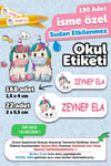 Okul Etiketi Kalem Defter isimli Etiket Isim Yazılabilen Unicorn Temalı - 190 Adet Özel Yeni Tasarım
