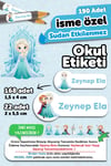 Okul Etiketi Kalem Defter isimli Etiket Isim Yazılabilen My Melody - 190 Adet Özel Tasarım Etiket