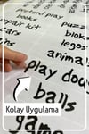 Oyuncak Kutusu İngilizce Etiket Stickerı-Organizer-Siyah