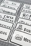 Oyuncak Kutusu Sticker-Organizer Etiket-Şeffaf Baskılı 28 adet