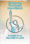 Özgürlük Anıtı Duvar Stickerı - Dekoratif Yaşam Alanı Sticker - Cam Duvar Stickerı