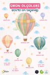 Pastel Balon Duvar Sticker Seti L XL Boy Çocuk Bebek Odası Bulut Yıldız Duvar Dekoru