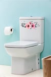Pastel Çiçekli Klozet Kapağı Sticker - Banyo Sticker