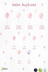 Pembe Tonlarda Balonlar Sticker Seti Çocuk Bebek Odası Duvar Dekorasyon Stickerı Balonlu Set