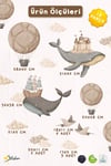 Premium Boho Balina Duvar Sticker Seti 18 Parça | Bebek & Çocuk Odası Kendinden Yapışkanlı Sticker