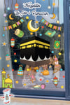 Ramazan Ayı Kabe ve Ramazan Figürleri Temalı 120 Parça Çift Taraflı Baskılı Cam Sticker Seti