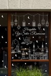 Ramazan Cam Sticker Seti – Hoşgeldin Ya Şehr-i Ramazan Yazılı, Çift Taraflı Şeffaf Pencere Süsü