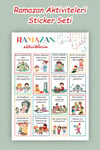 Ramazana Özel Etkinlik Panosu, Sticker Pano ve Yıldızlardan Oluşan Çocuklar İçin Ramazan Etkinlikler