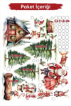 Santa & Kış Masalı Çift Taraflı Cam Sticker Seti – Büyük Boy Figürlü Yılbaşı Dekoru